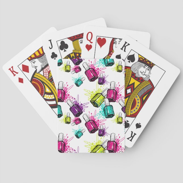 Baraja De Cartas Modelo de neón del esmalte de uñas (Reverso)