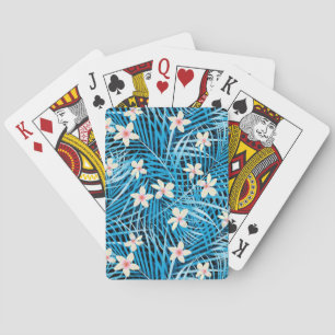Baraja De Cartas Modelo del azul de las hojas de palma