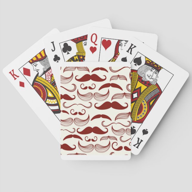 Baraja De Cartas Modelo del bigote, estilo retro 3 (Reverso)