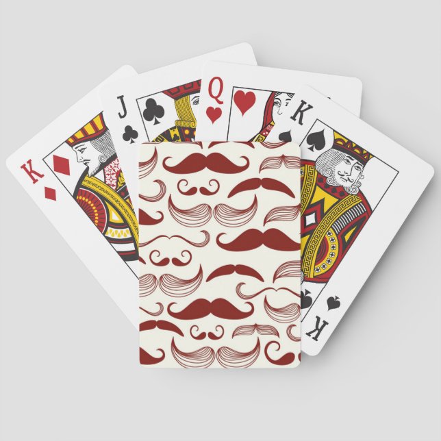 Baraja De Cartas Modelo del bigote, estilo retro 3 (Reverso)