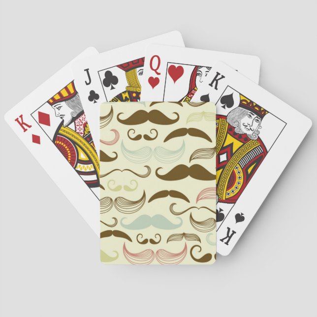 Baraja De Cartas Modelo del bigote, estilo retro 4 (Reverso)