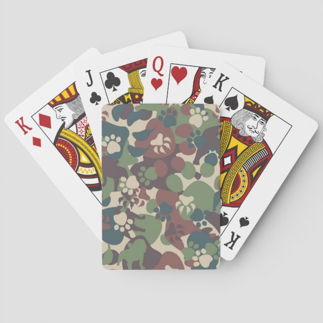 Baraja De Cartas Modelo del camuflaje del perro (Reverso)