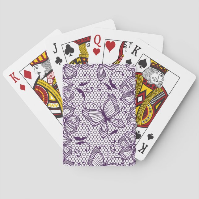 Baraja De Cartas Modelo del cordón con las mariposas (Reverso)