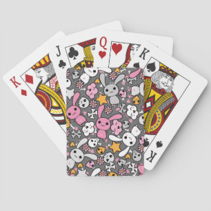 Baraja De Cartas modelo del gris del kawaii