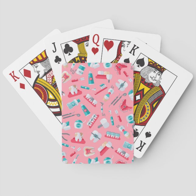 Baraja De Cartas Modelo dental rosado (Reverso)