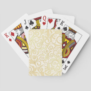Baraja De Cartas Modelo floral de las hojas del oro