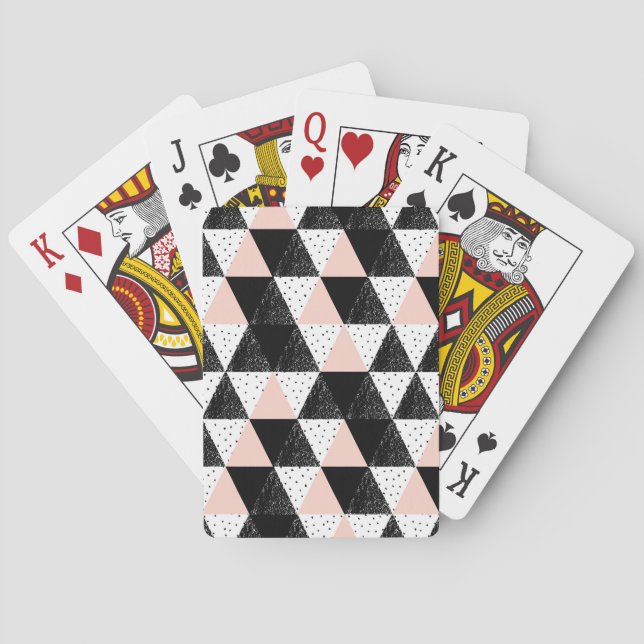 Baraja De Cartas Modelo geométrico dibujado mano del triángulo (Reverso)
