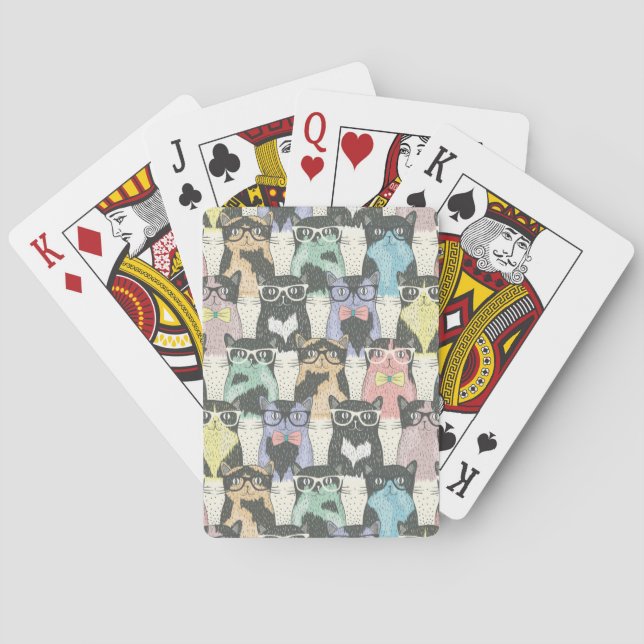 Baraja De Cartas Modelo lindo de los gatos del inconformista (Reverso)