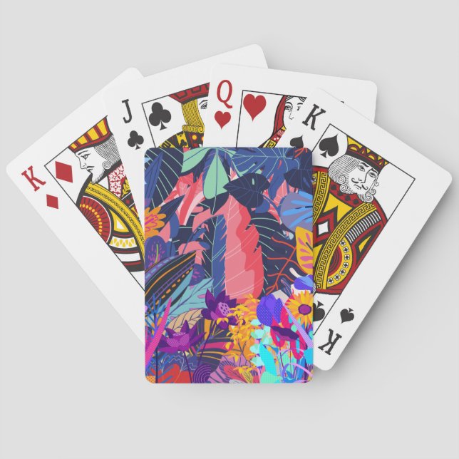 Baraja De Cartas Modelo neón tropical USB Flash Drive (Reverso)