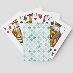 Baraja De Cartas Modelo pintado a mano de la turquesa