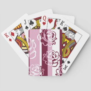 Baraja De Cartas Modelo rayado con los rosas