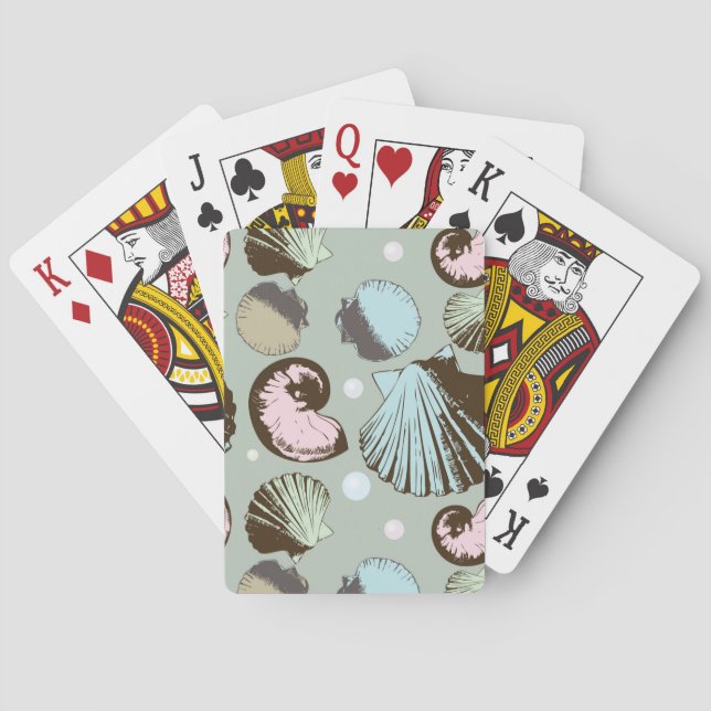 Baraja De Cartas Modelo retro del Seashell (Reverso)
