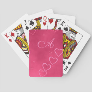 Baraja De Cartas Modelo rosado de los corazones