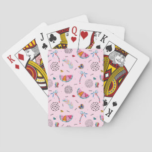 Baraja De Cartas Modelo rosado tropical del estilo de Memphis