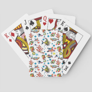 Baraja De Cartas Modelo subacuático colorido de la vida marina