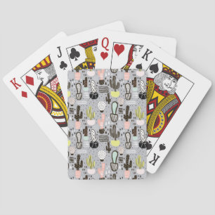 Baraja De Cartas Modelo texturizado dibujado mano del cactus