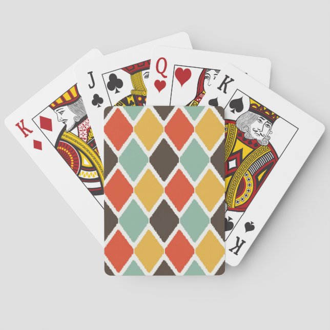 Baraja De Cartas Modelo tribal de la moda del ikat moderno (Reverso)