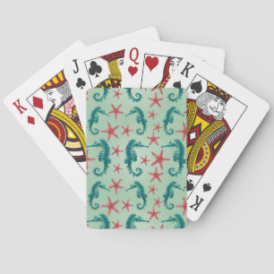 Baraja De Cartas Modelo verde azulado 2 del Seahorse