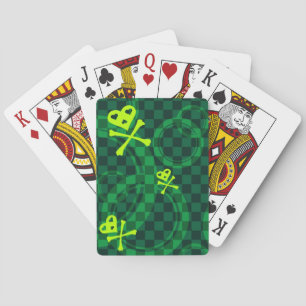 Baraja De Cartas Modelo verde de Emo con los círculos