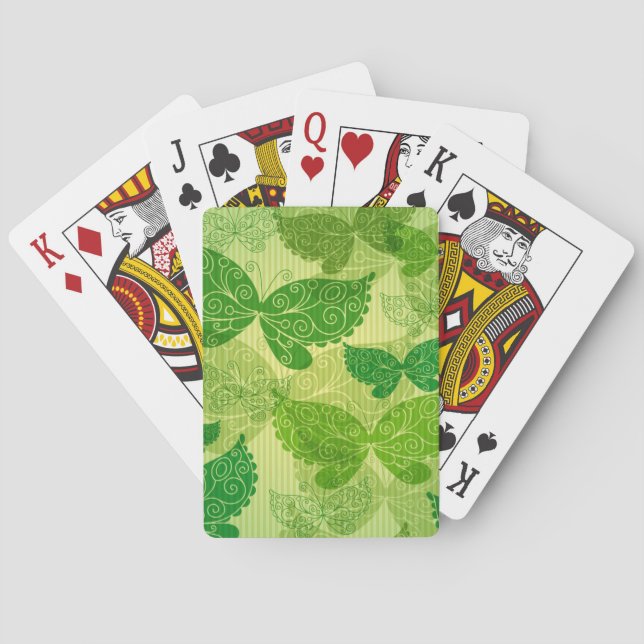 Baraja De Cartas Modelo verde de la primavera (Reverso)