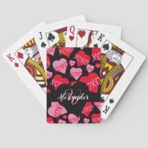 Modelo XOXO Rojo Rosa Corazón Monograma Azul