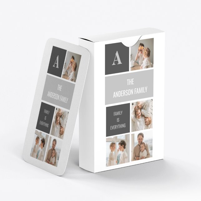 Baraja De Cartas Moden 3Collage Photo & Grey Best Family Gift (Subido por el creador)