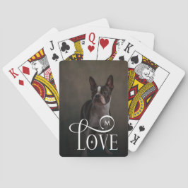 Baraja De Cartas Modern Love Custom Dog Pets Photo Monogram