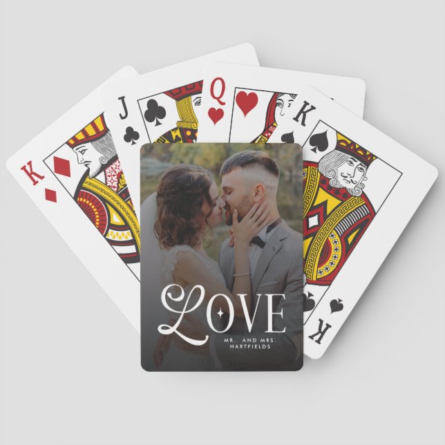 Baraja De Cartas Modern Love Custom Wedding 2 Photos Couples  (Reverso)