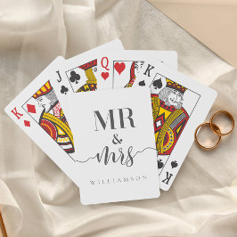 Baraja De Cartas Modern Minimal Mr. y Mrs. Typographic Black/White