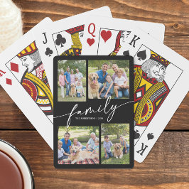 Baraja De Cartas Modern Photo Collage Family Script Keepsake