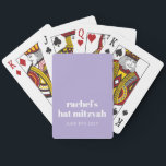 Baraja De Cartas Modern Purple Lavender Bat Mitzvah Personalizado F<br><div class="desc">El Bat Mitzvah Personalizado de Lavanda Púrpura Moderna Favor De Jugar Cartas</div>
