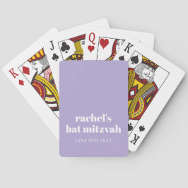 Baraja De Cartas Modern Purple Lavender Bat Mitzvah Personalizado F
