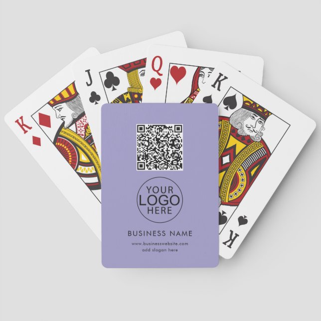 Baraja De Cartas Modern QR Code and Business Logo (Reverso)