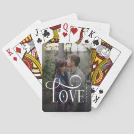 Baraja De Cartas Modern Script Love Custom Engaged Couples Photo