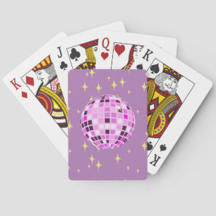 Baraja De Cartas Moderna bola disco retro púrpura rosa