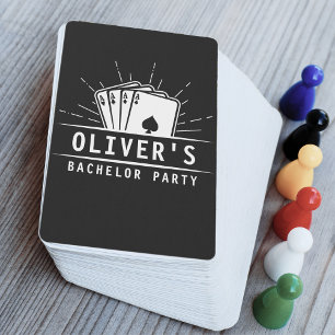 Baraja De Cartas Moderna fiesta de soltero Grooms Name Casino   Neg