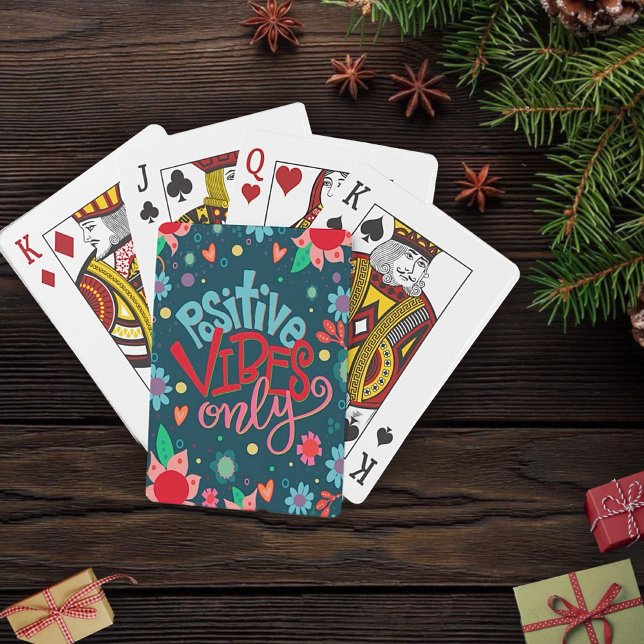 Baraja De Cartas Moderna moda Diversión Positiva Vibes Floral (Subido por el creador)