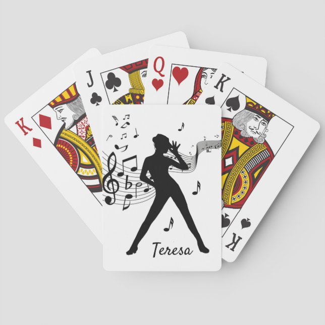 Baraja De Cartas Moderno bailarín de tafetán personal (Reverso)