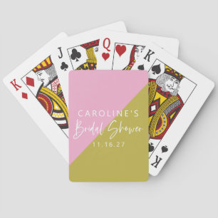 Baraja De Cartas Moderno bloque de color verde rosa Personalizado d