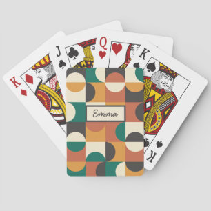 Baraja De Cartas Moderno de mediados de siglo Círculos medios verde