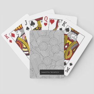 Baraja De Cartas Moderno Geométrico de Mediana Edad Arco Blanco Neg