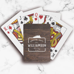 Baraja De Cartas Moderno juego de cabaña de nombre de familia rústi
