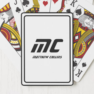 Baraja De Cartas Moderno negro y blanco minimo simple personalizado