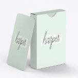 Baraja De Cartas Moderno Pastel Mint Hello Y You Name<br><div class="desc">Moderno Pastel Mint Hello Y You Name</div>