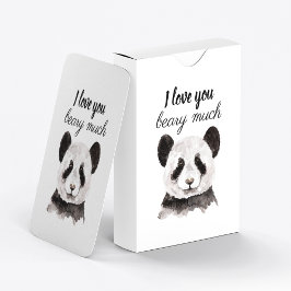 Baraja De Cartas Moderno Te Amo Mucho Panda Blanco Y Negro