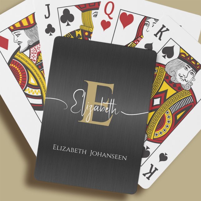 Baraja De Cartas Moderno y elegante Monograma de oro Metalizado cep (Subido por el creador)