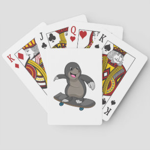 Baraja De Cartas Mole como Skater con Skateboard