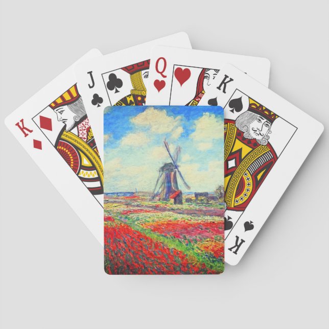 Baraja De Cartas Molino de viento Monet Tulips (Reverso)