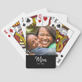 Baraja De Cartas Mom Established Black Modern Script Photo