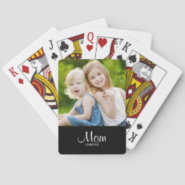 Baraja De Cartas Mom Established Black White Script Photo